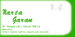 marta garan business card